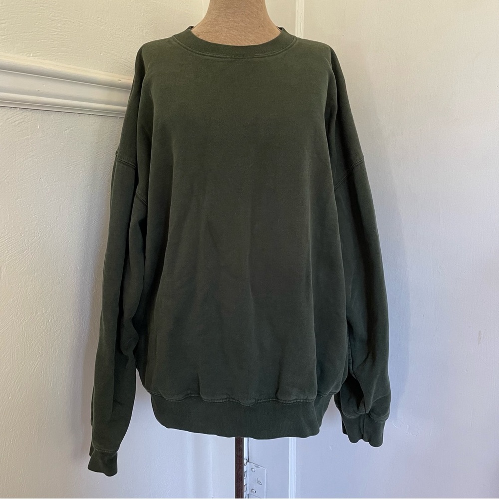 Brandy Melville Green Crewneck Sweater Oversized Casual